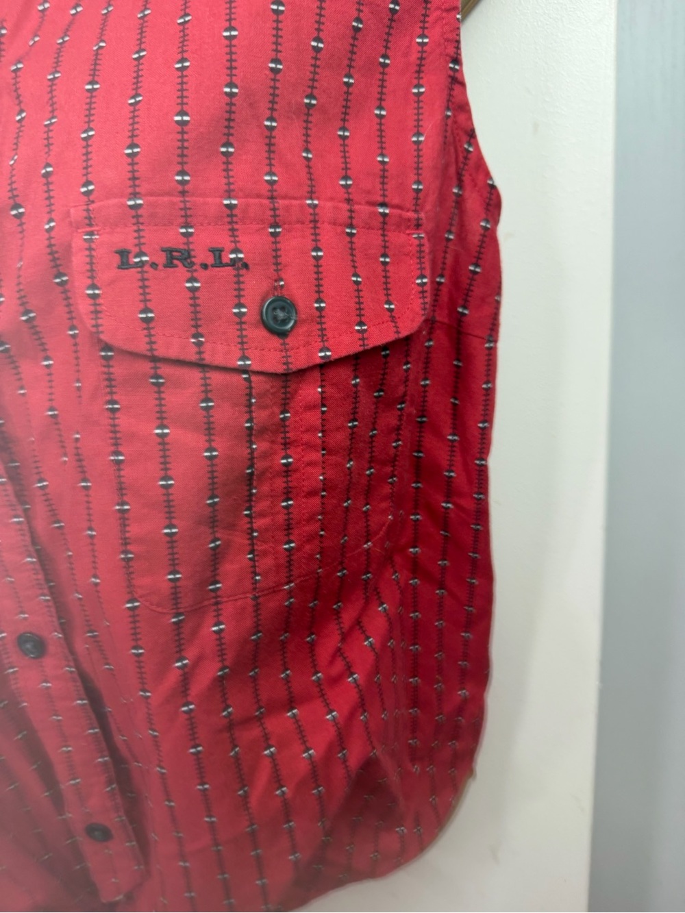 Lauren Ralph Lauren Red Vintage Button Front Printed Western Inspired Top 16 - Picture 10 of 16